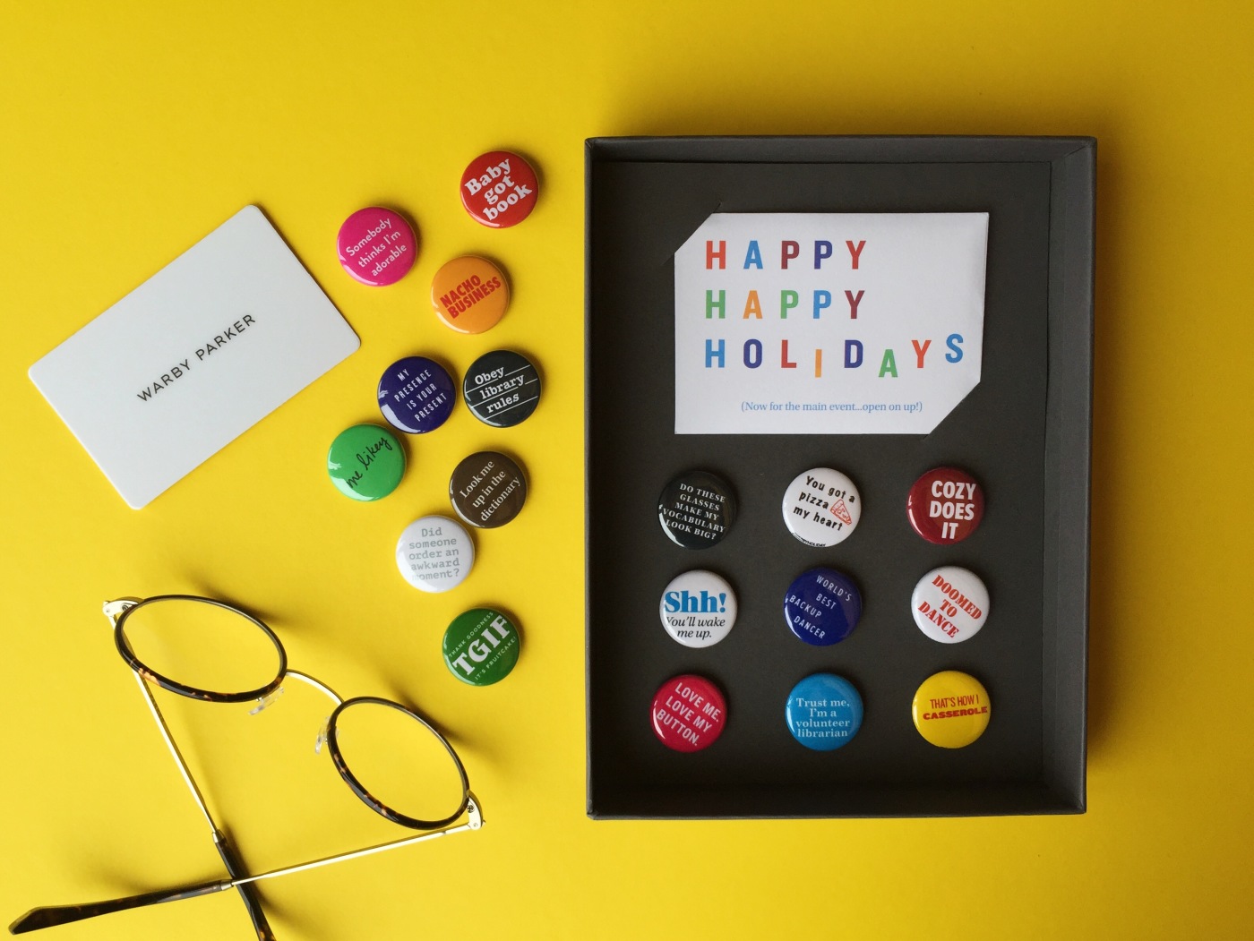 » Wanna win a gift card? And a custom button?Warby Parker